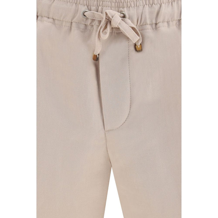 Men’s Brunello Cucinelli Beige Linen Bermuda Shorts