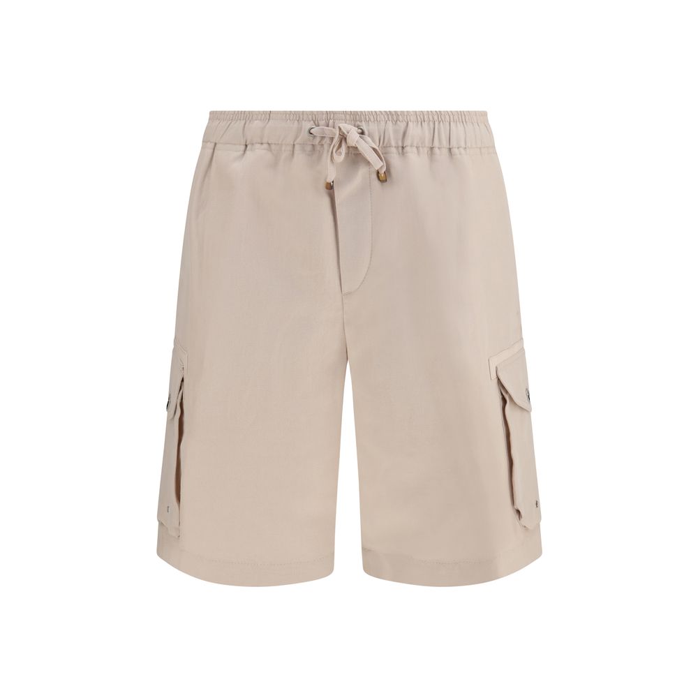 Men’s Brunello Cucinelli Beige Linen Bermuda Shorts