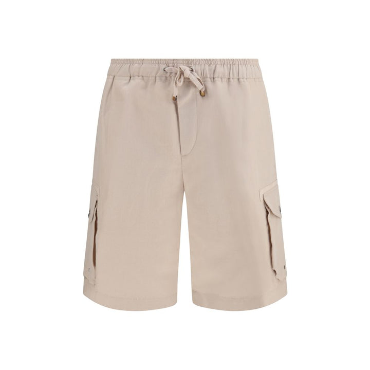 Men’s Brunello Cucinelli Beige Linen Bermuda Shorts