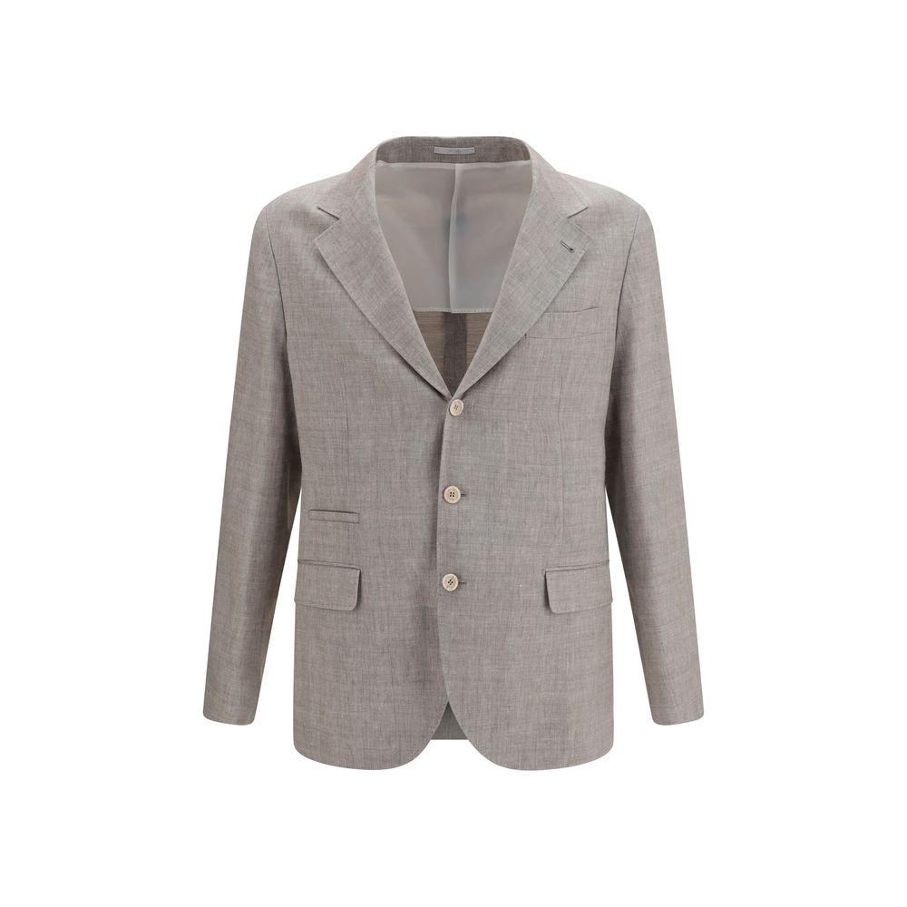Men’s Brunello Cucinelli Beige Linen Full-length Jacket