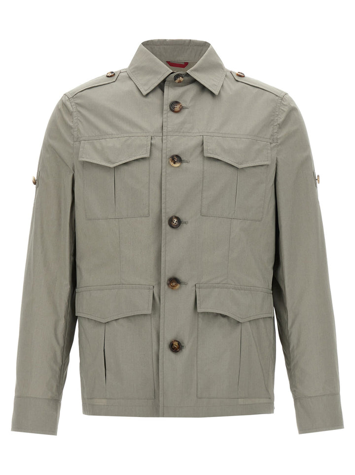 Men’s Brunello Cucinelli Bicolor Cotton Shell Jacket