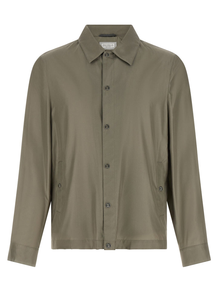 Men’s Brunello Cucinelli Bicolor Silk Full-length Jacket