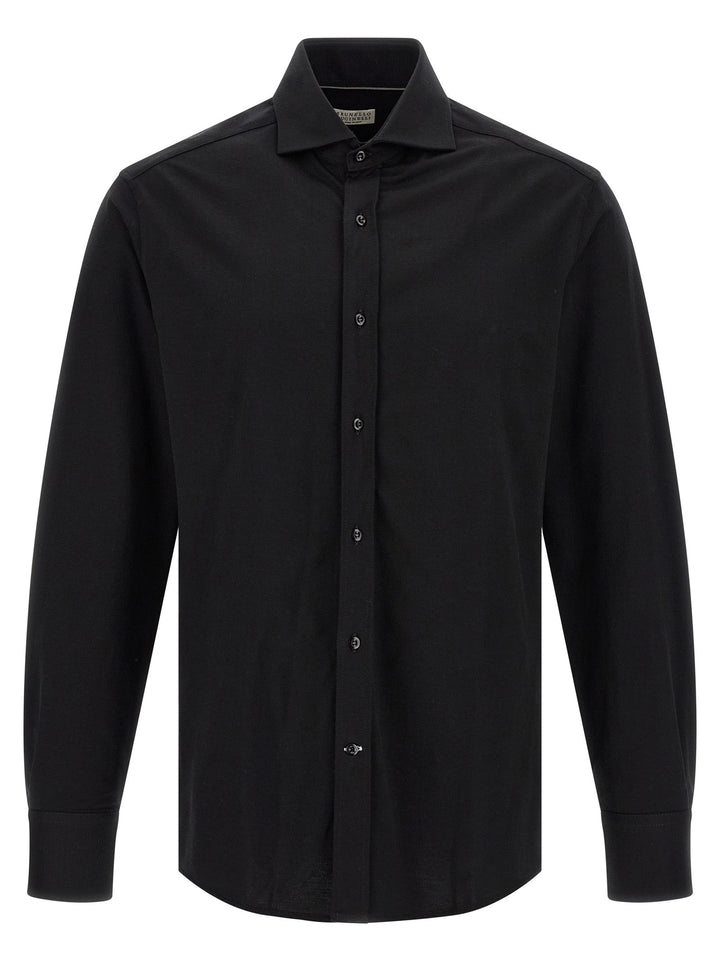 Brunello Cucinelli Black Cotton Blouse