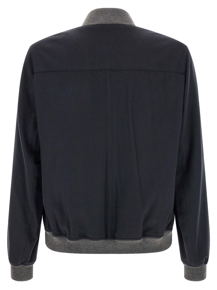 Men’s Brunello Cucinelli Blue Cashmere Bomber