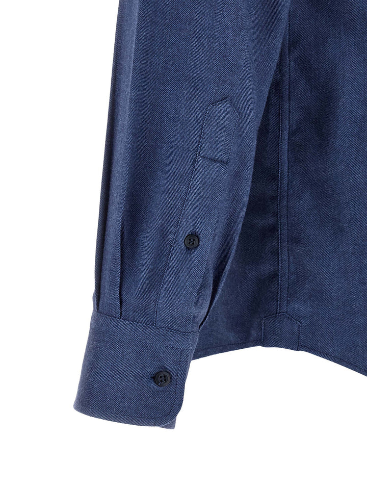 Brunello Cucinelli Blue Cotton Blouse