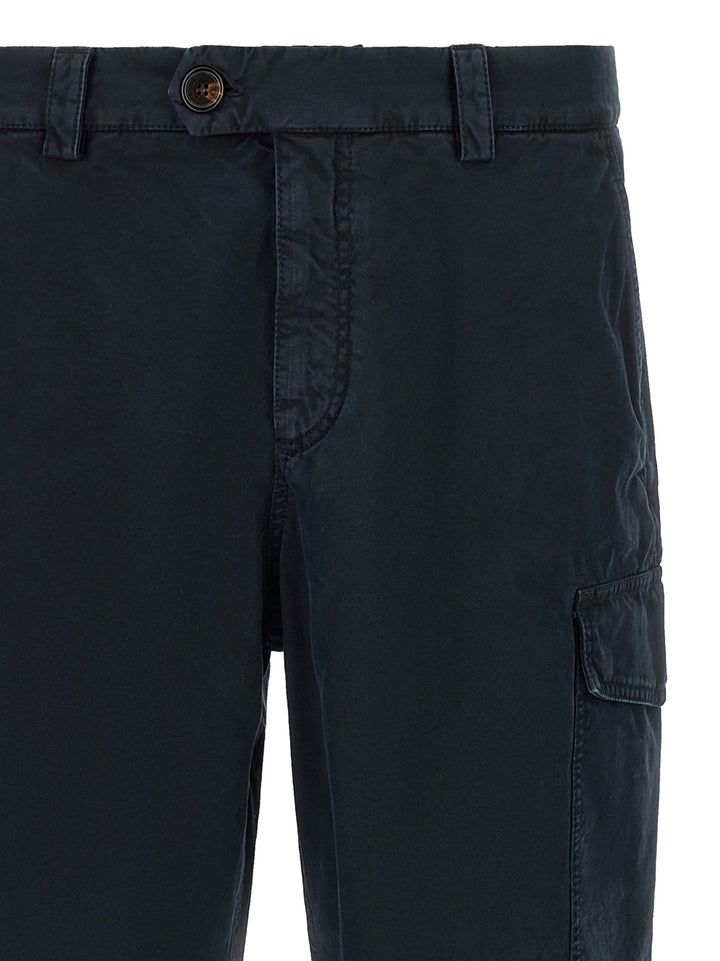 Men’s Brunello Cucinelli Blue Cotton Cargo Pants