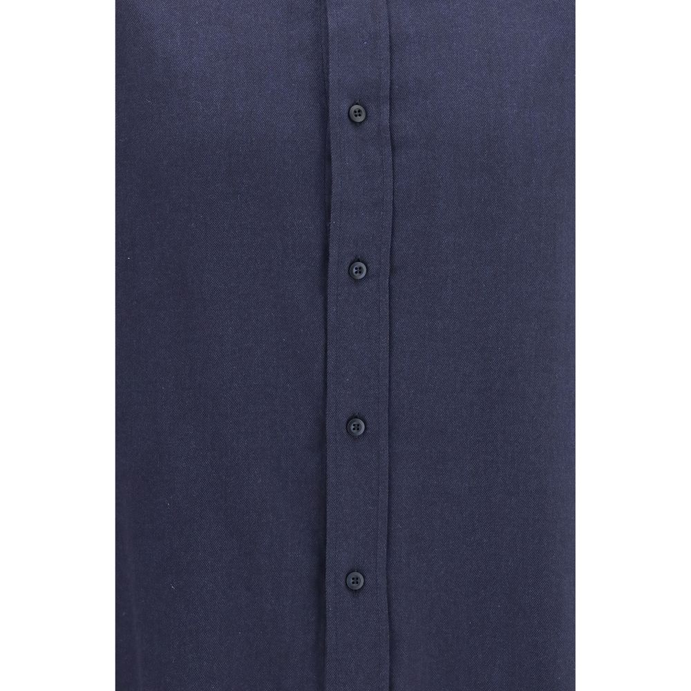 Men’s Brunello Cucinelli Blue Cotton Dress Shirt