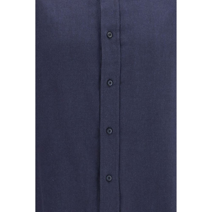 Men’s Brunello Cucinelli Blue Cotton Dress Shirt