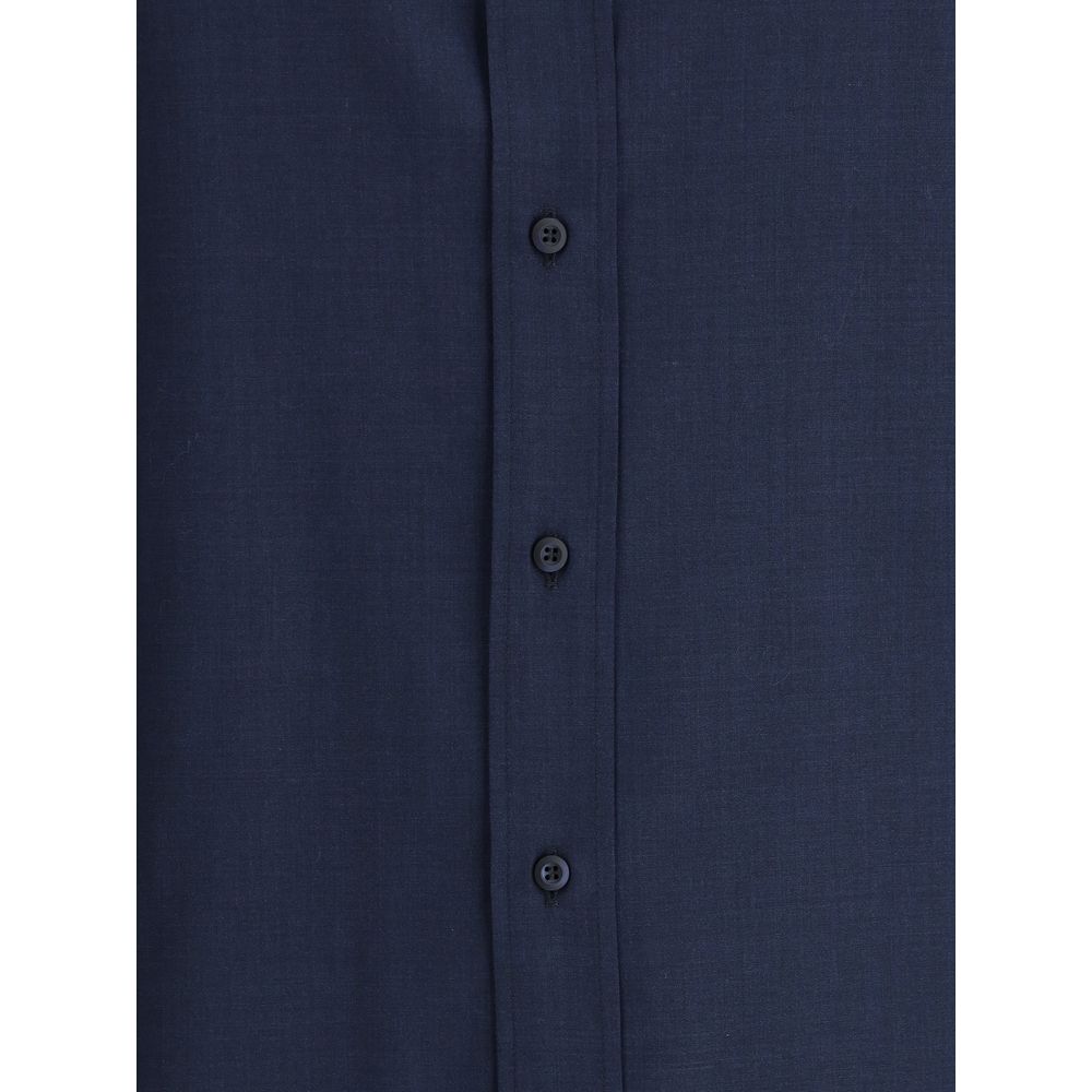 Men’s Brunello Cucinelli Blue Cotton Shirt