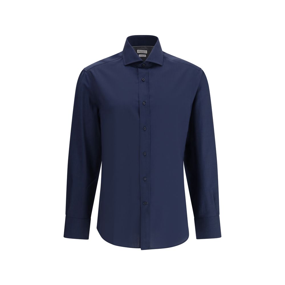Men’s Brunello Cucinelli Blue Cotton Shirt