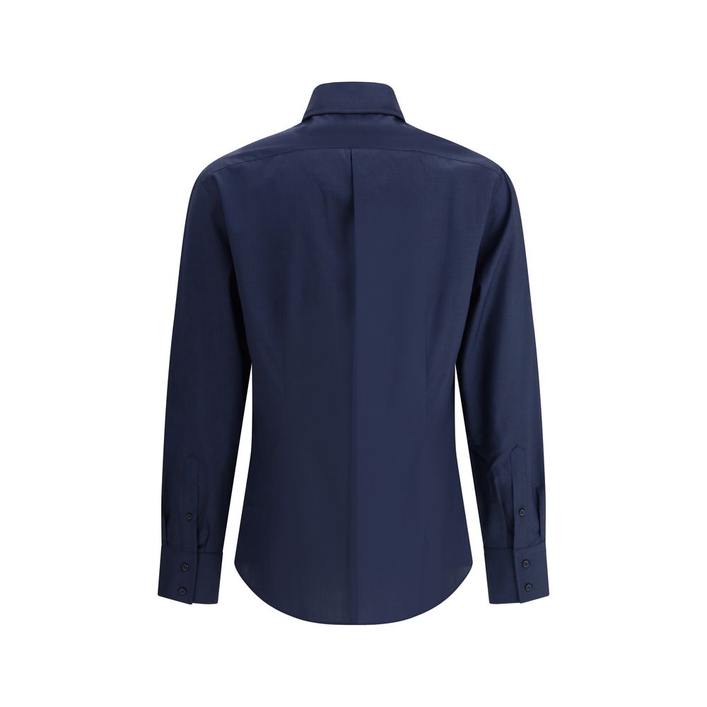 Men’s Brunello Cucinelli Blue Cotton Shirt