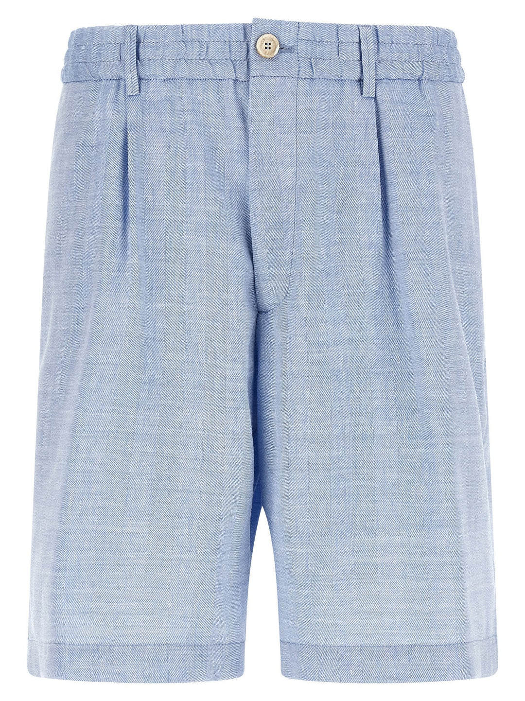 Men’s Brunello Cucinelli Blue Linen Bermuda Shorts