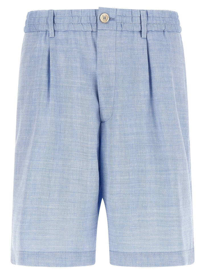 Men’s Brunello Cucinelli Blue Linen Bermuda Shorts