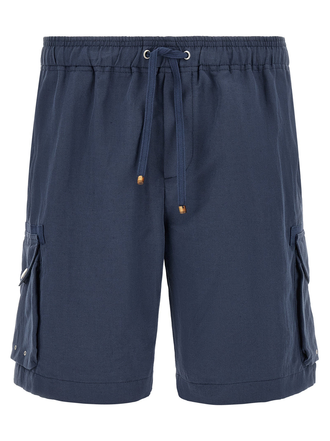 Brunello Cucinelli Blue Linen Bermuda Shorts