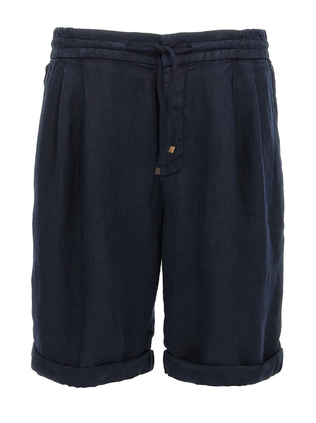 Men’s Brunello Cucinelli Blue Linen Bermuda Shorts