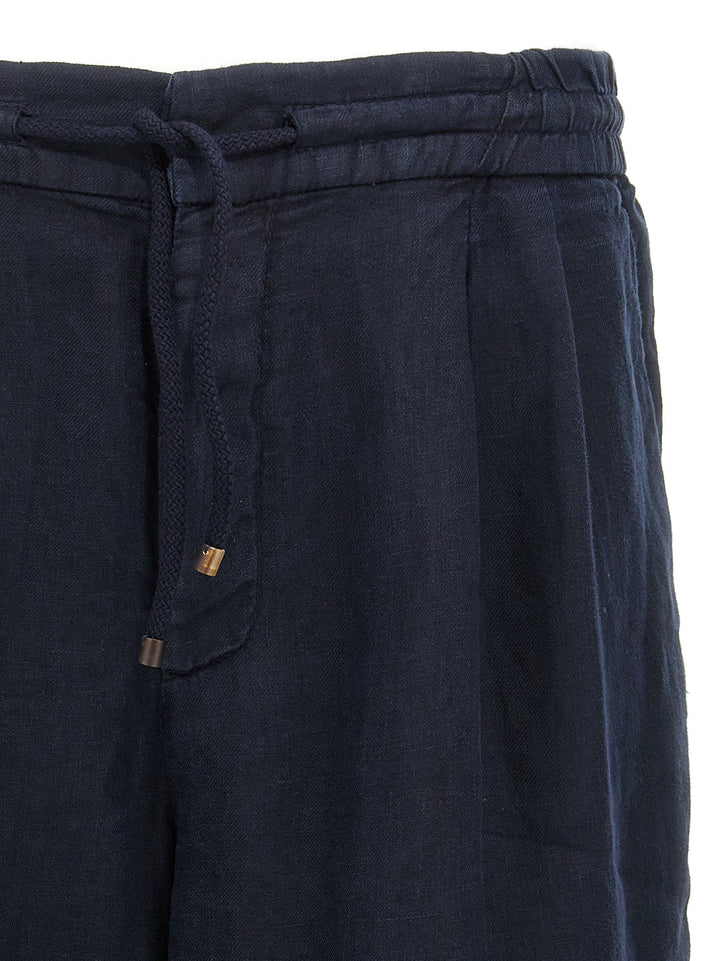 Men’s Brunello Cucinelli Blue Linen Bermuda Shorts