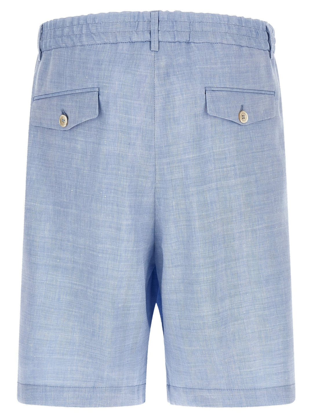 Men’s Brunello Cucinelli Blue Linen Bermuda Shorts