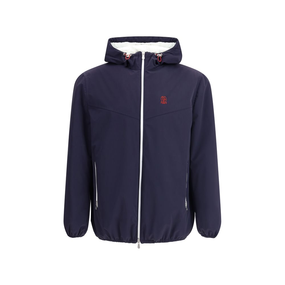 Men’s Brunello Cucinelli Blue Nylon Shell Jacket