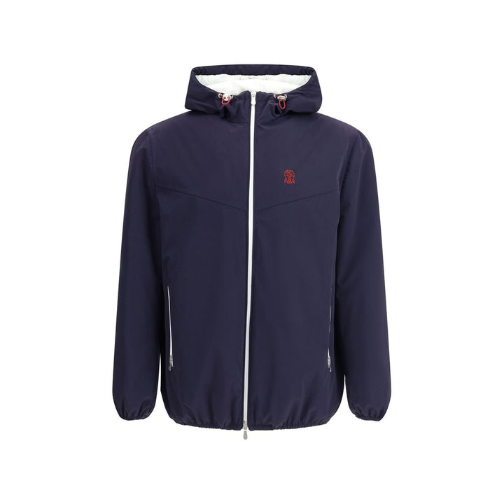 Men’s Brunello Cucinelli Blue Nylon Shell Jacket