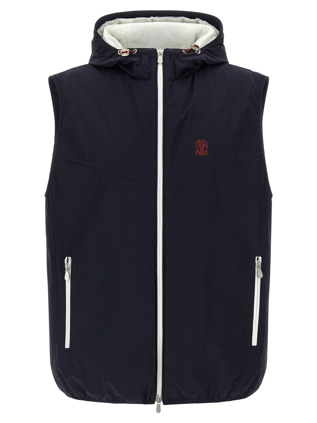 Men’s Brunello Cucinelli Blue Polyamide Sleeveless Jacket