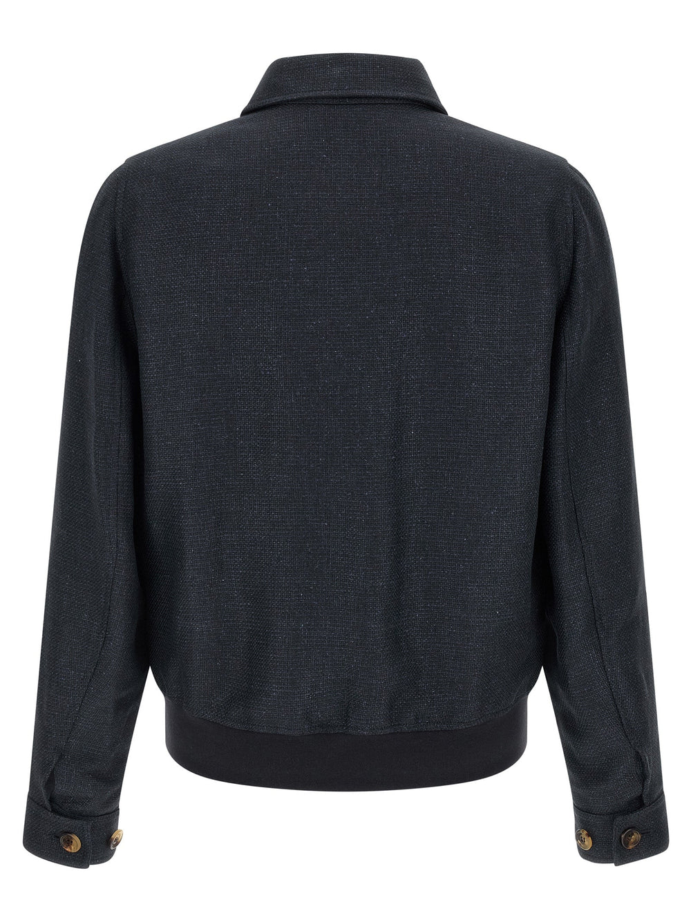 Men’s Brunello Cucinelli Blue Sisal Biker Jacket