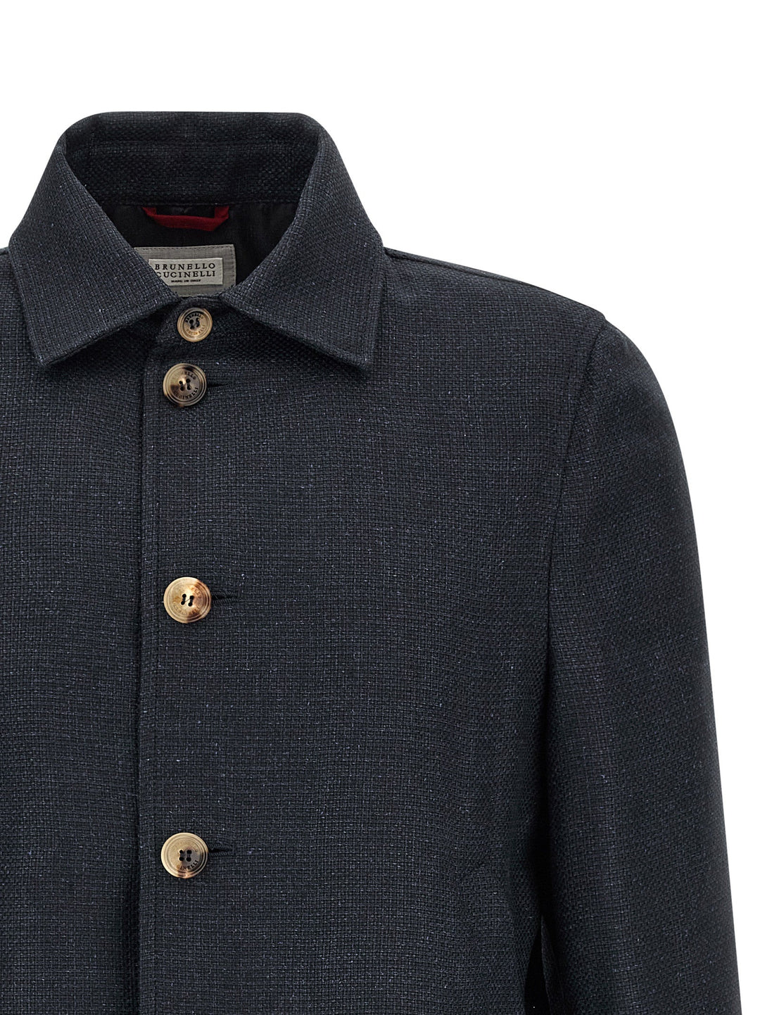 Men’s Brunello Cucinelli Blue Sisal Biker Jacket