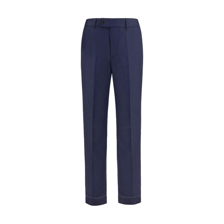 Men’s Brunello Cucinelli Blue Wool Oves Aries Dress Pants