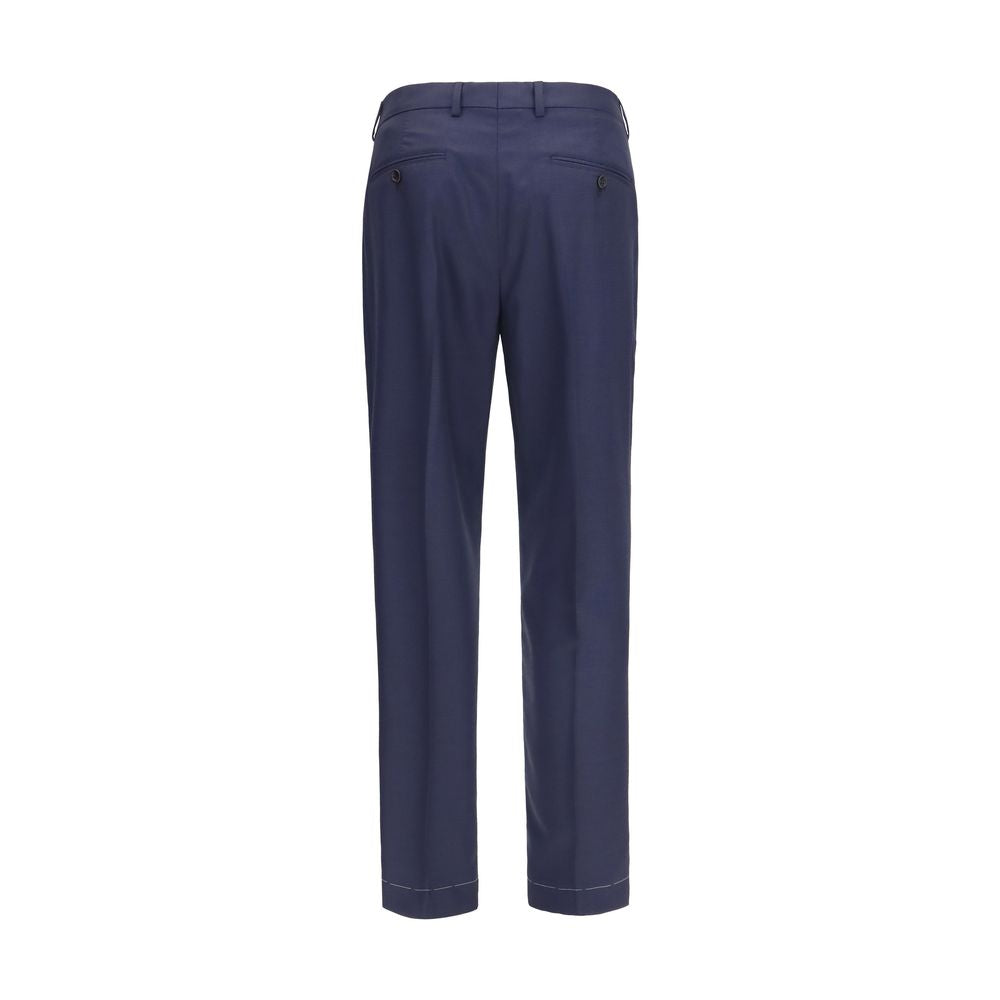 Men’s Brunello Cucinelli Blue Wool Oves Aries Dress Pants