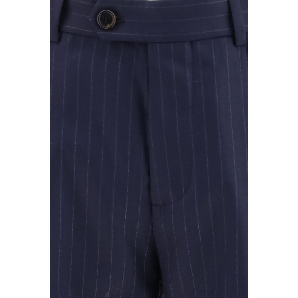 Men’s Brunello Cucinelli Blue Wool Oves Aries Dress Pants
