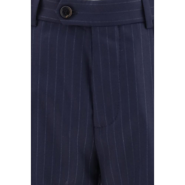 Men’s Brunello Cucinelli Blue Wool Oves Aries Dress Pants