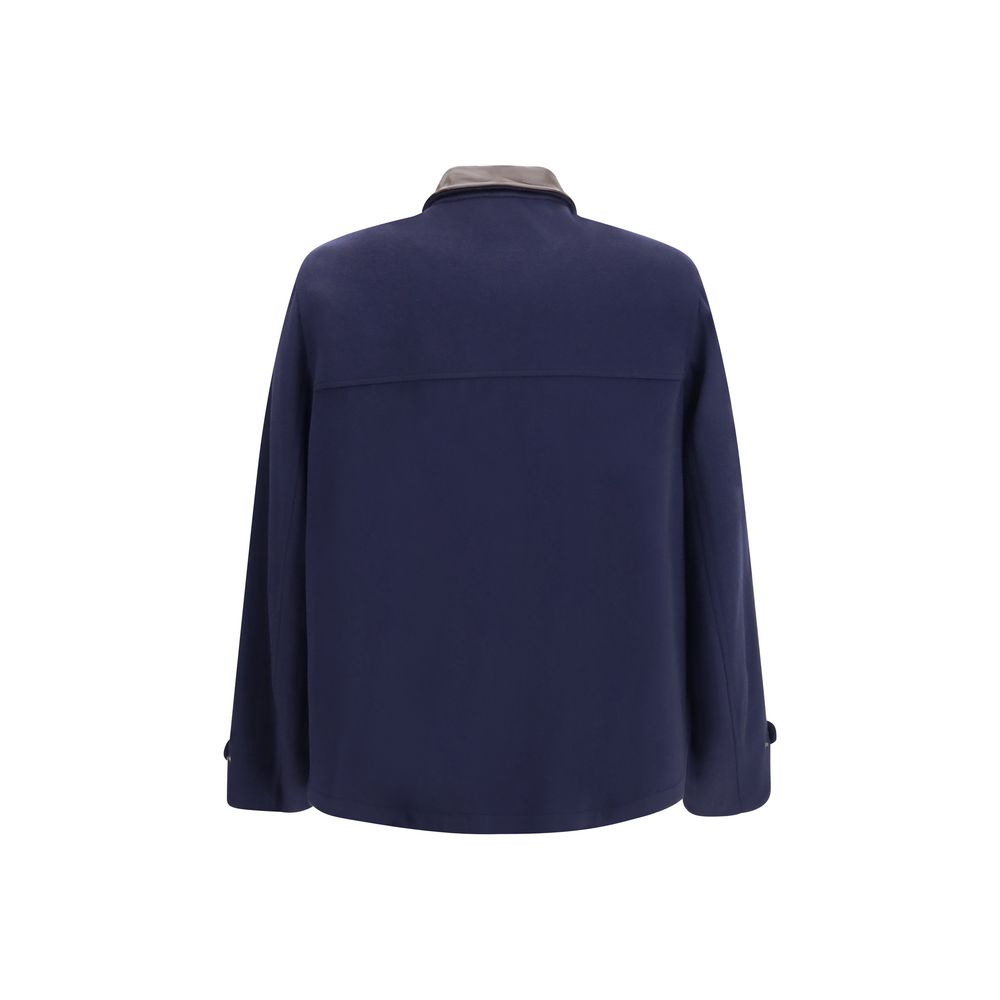 Men’s Brunello Cucinelli Blue Wool Oves Aries Full-length Jacket