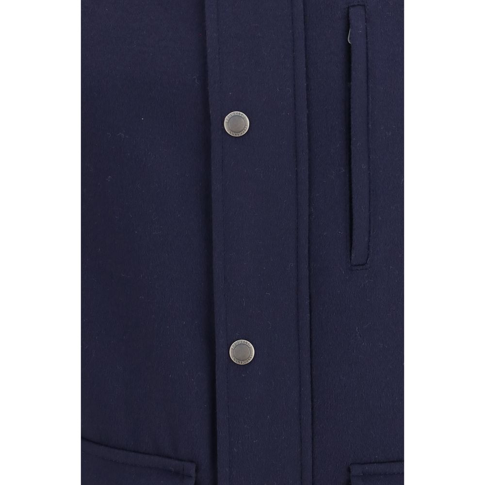 Men’s Brunello Cucinelli Blue Wool Oves Aries Full-length Jacket