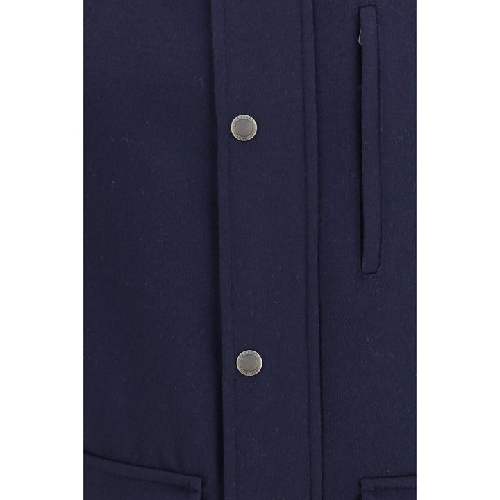 Men’s Brunello Cucinelli Blue Wool Oves Aries Full-length Jacket