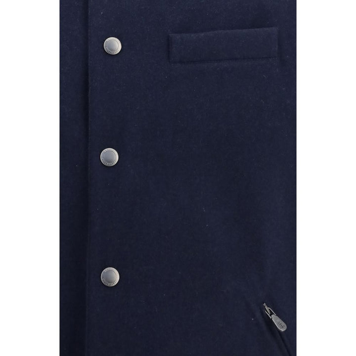 Brunello Cucinelli Blue Wool Oves Aries Sleeveless Jacket