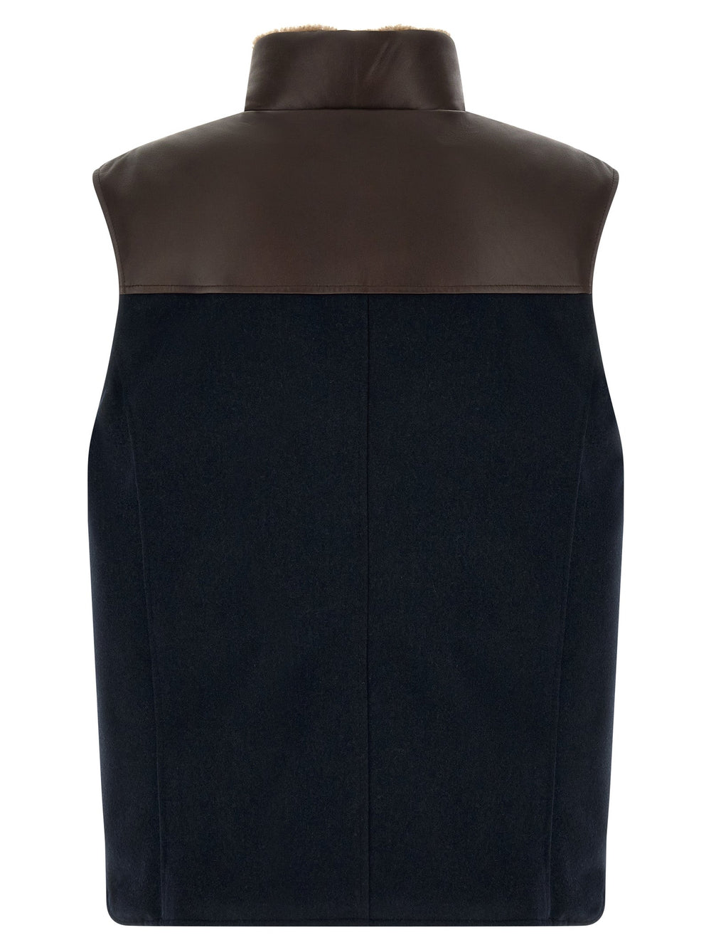 Men’s Brunello Cucinelli Blue Wool Sleeveless Jacket