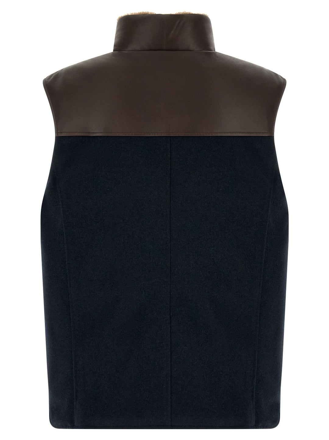 Men’s Brunello Cucinelli Blue Wool Sleeveless Jacket