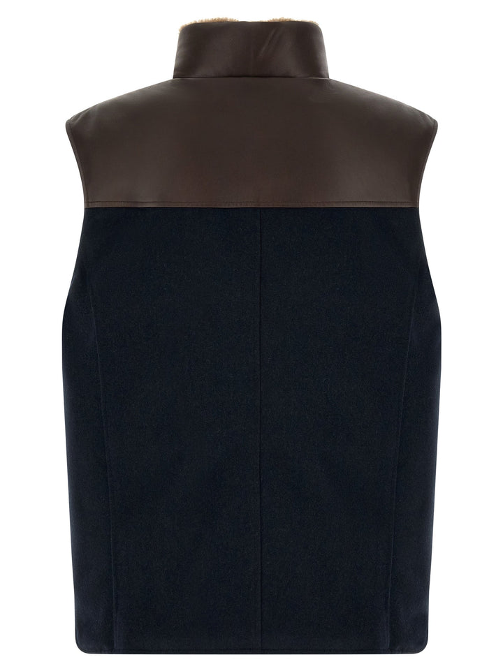 Men’s Brunello Cucinelli Blue Wool Sleeveless Jacket