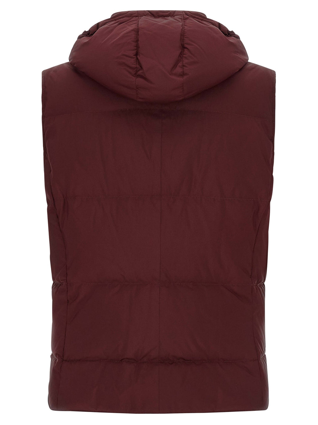 Men’s Brunello Cucinelli Bordeaux Polyester Sleeveless Jacket