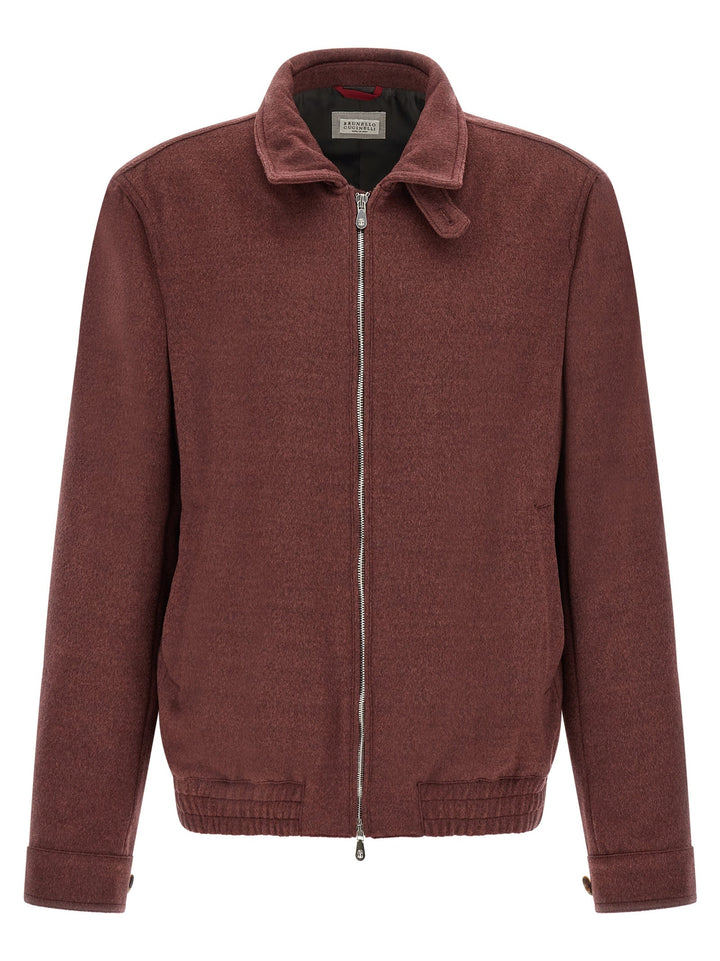 Men’s Brunello Cucinelli Bordeaux Virgin Wool Bomber