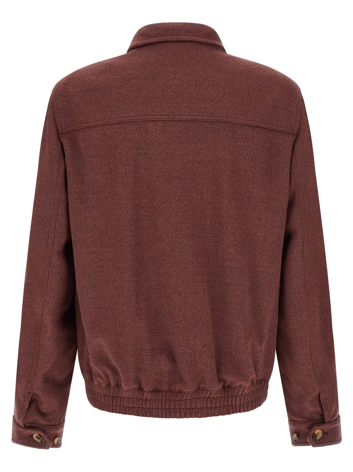 Men’s Brunello Cucinelli Bordeaux Virgin Wool Bomber