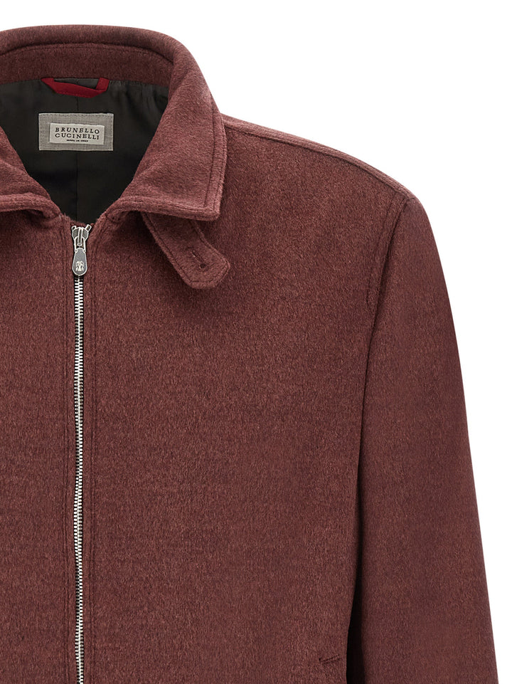 Men’s Brunello Cucinelli Bordeaux Virgin Wool Bomber