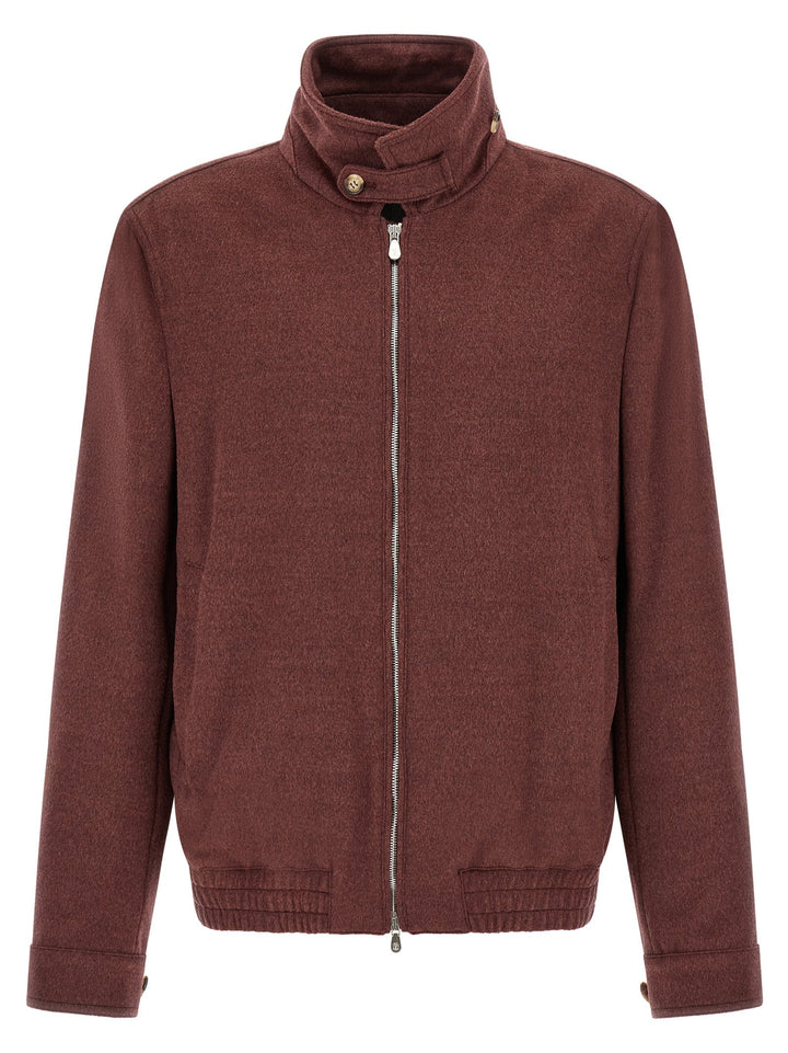 Men’s Brunello Cucinelli Bordeaux Virgin Wool Bomber
