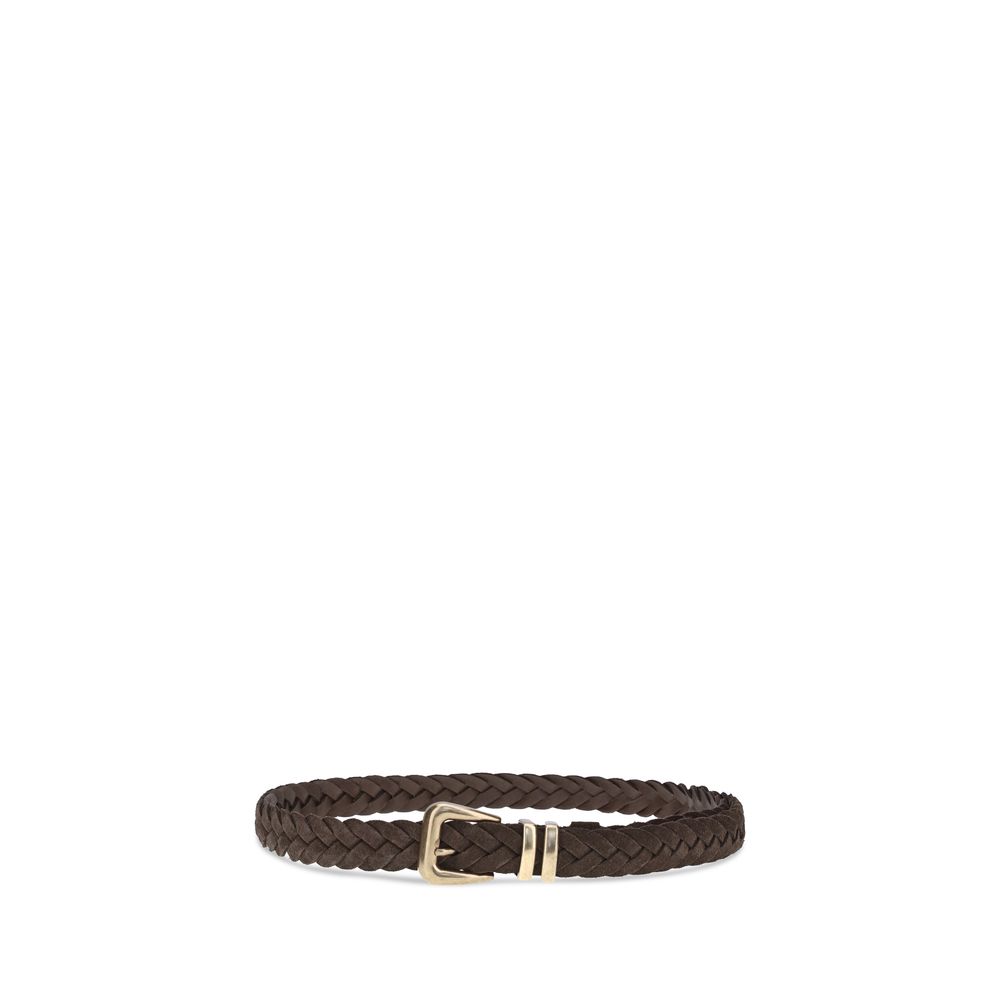 Brunello Cucinelli Brown Calf Leather Bos Taurus Belt