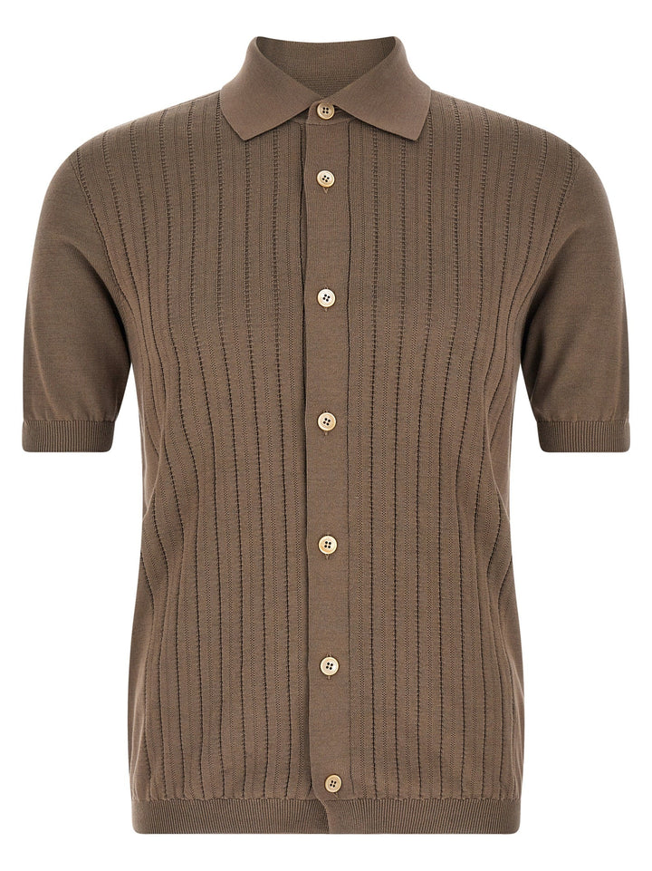 Brunello Cucinelli Brown Cotton Blouse