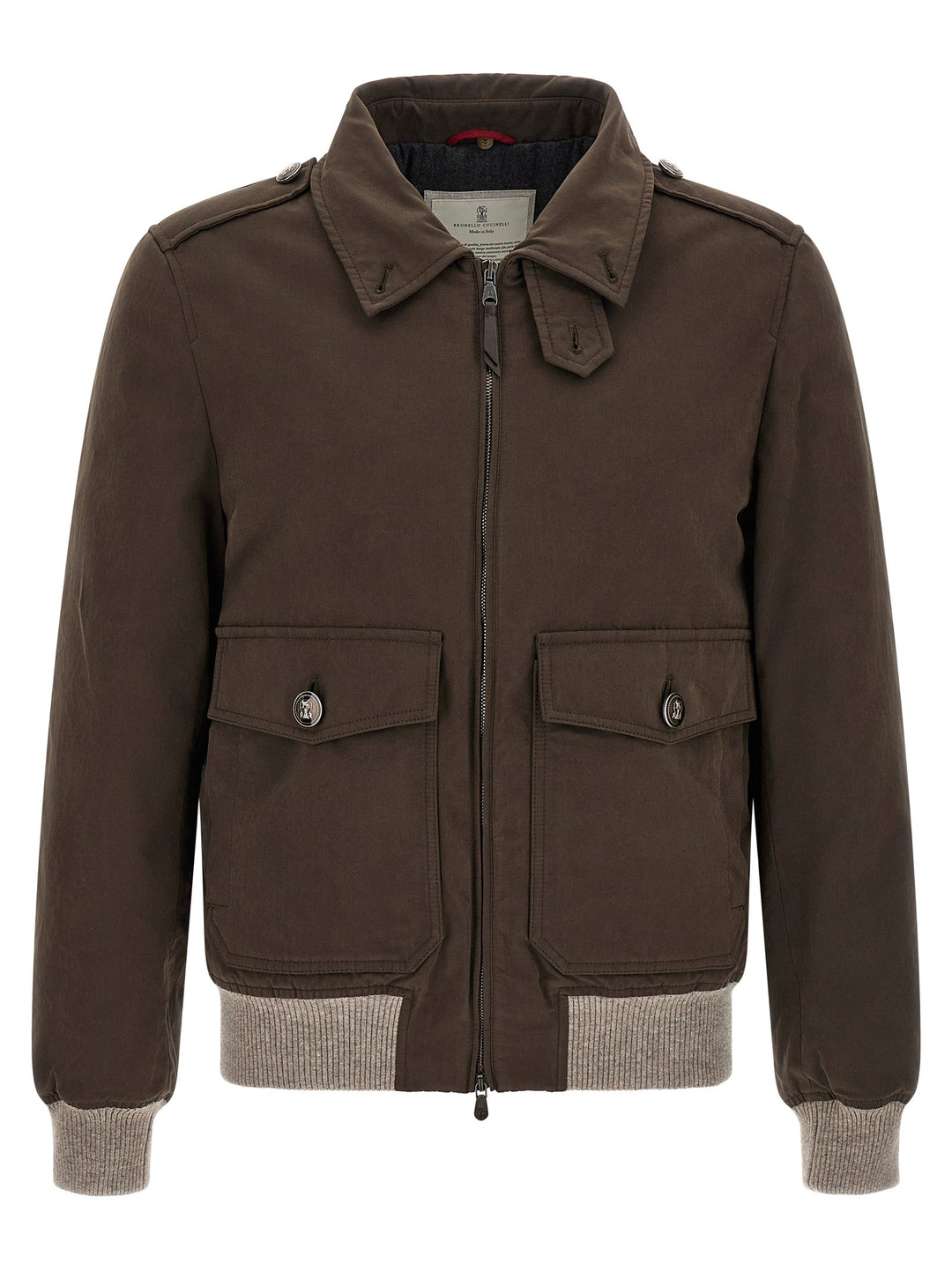 Men’s Brunello Cucinelli Brown Cotton Bomber