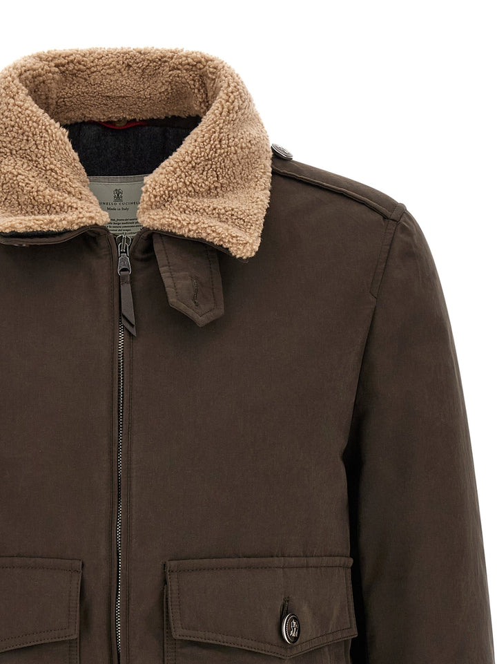 Men’s Brunello Cucinelli Brown Cotton Bomber