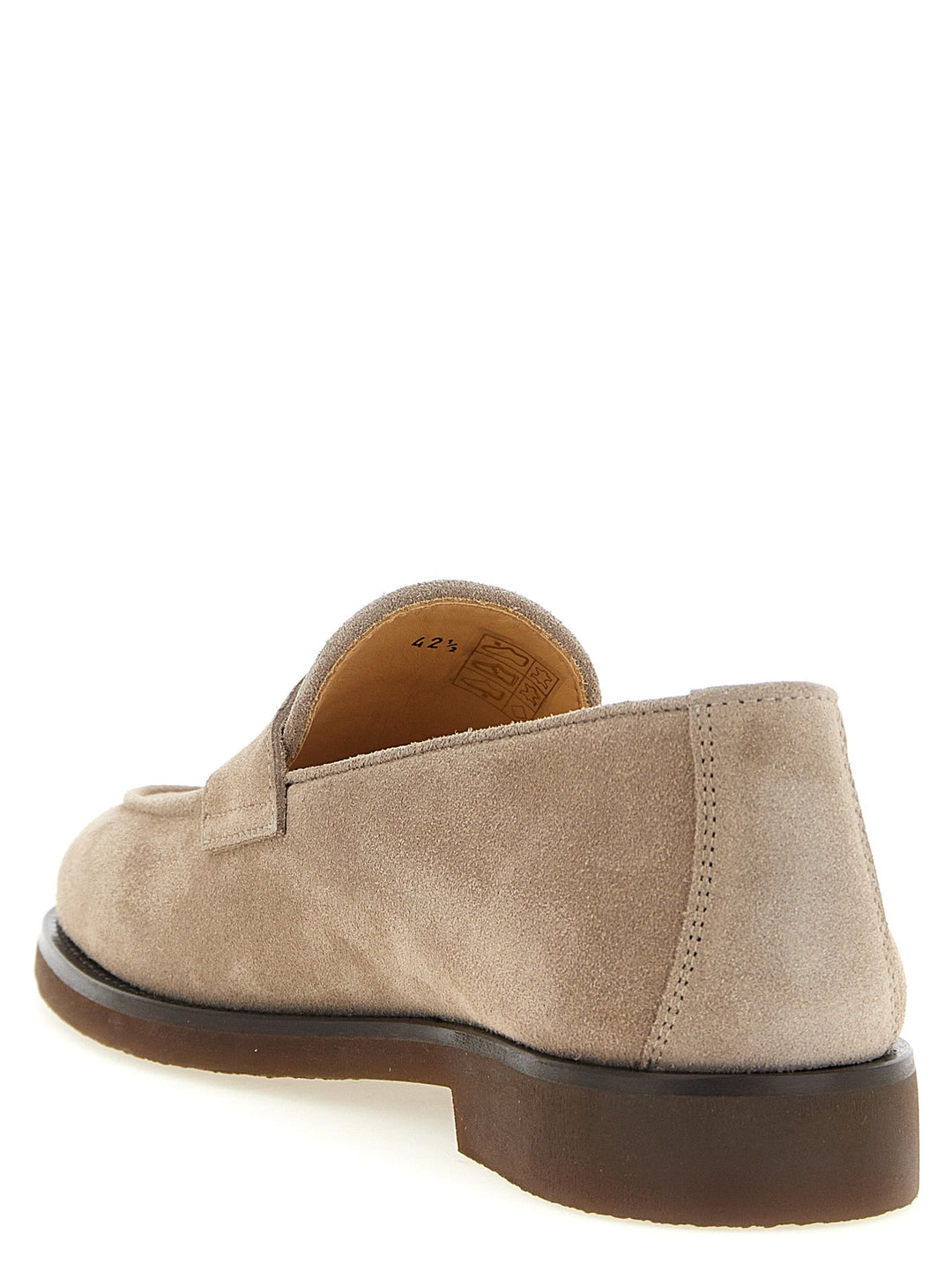 Men’s Brunello Cucinelli Gray Calfskin Slip-on Loafers
