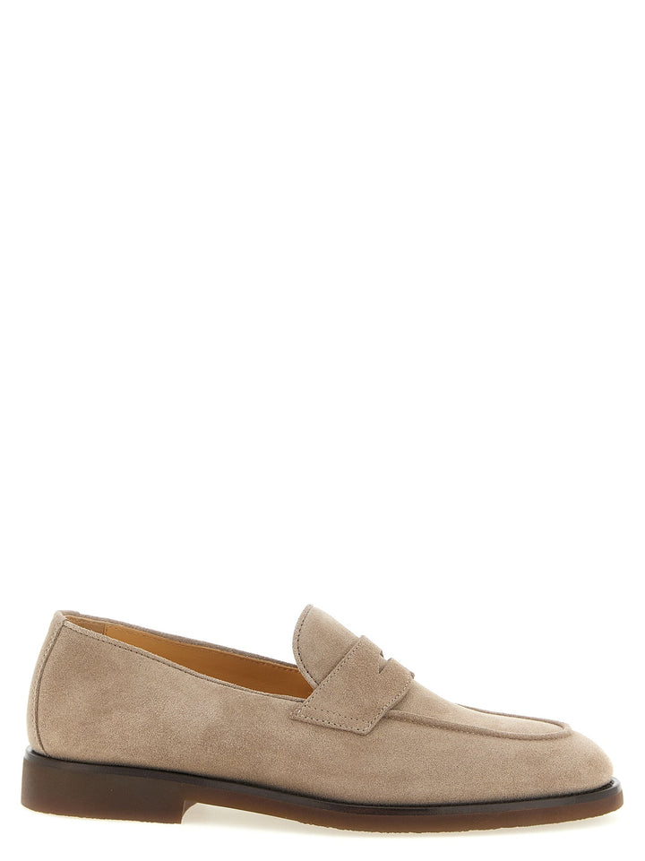 Men’s Brunello Cucinelli Gray Calfskin Slip-on Loafers