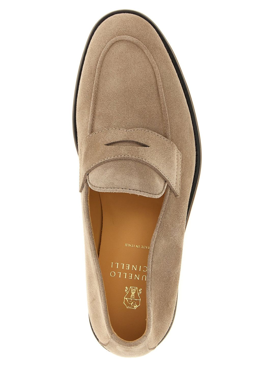 Men’s Brunello Cucinelli Gray Calfskin Slip-on Loafers