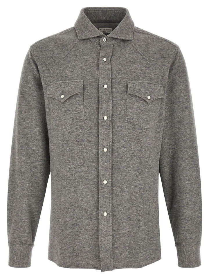 Brunello Cucinelli Gray Cashmere Blouse